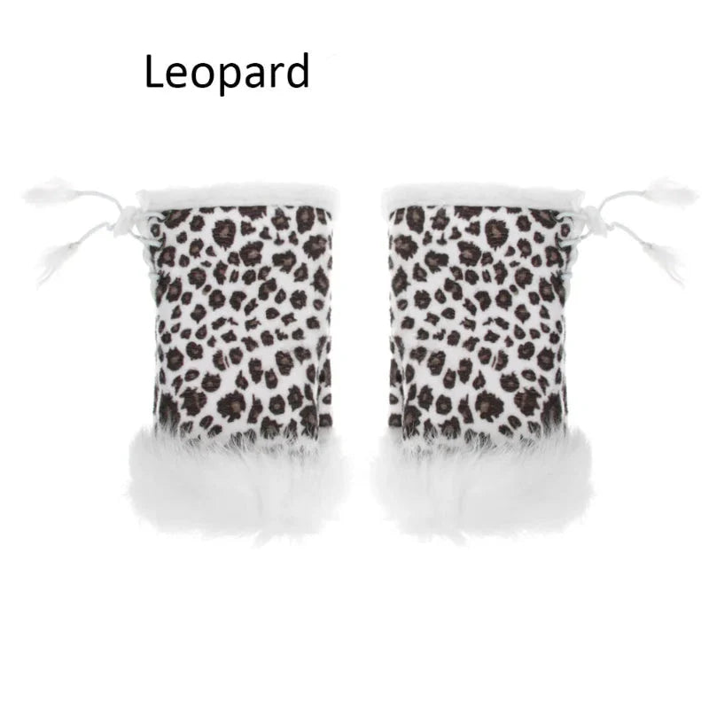Fingerless Faux Rabbit Fur Gloves
