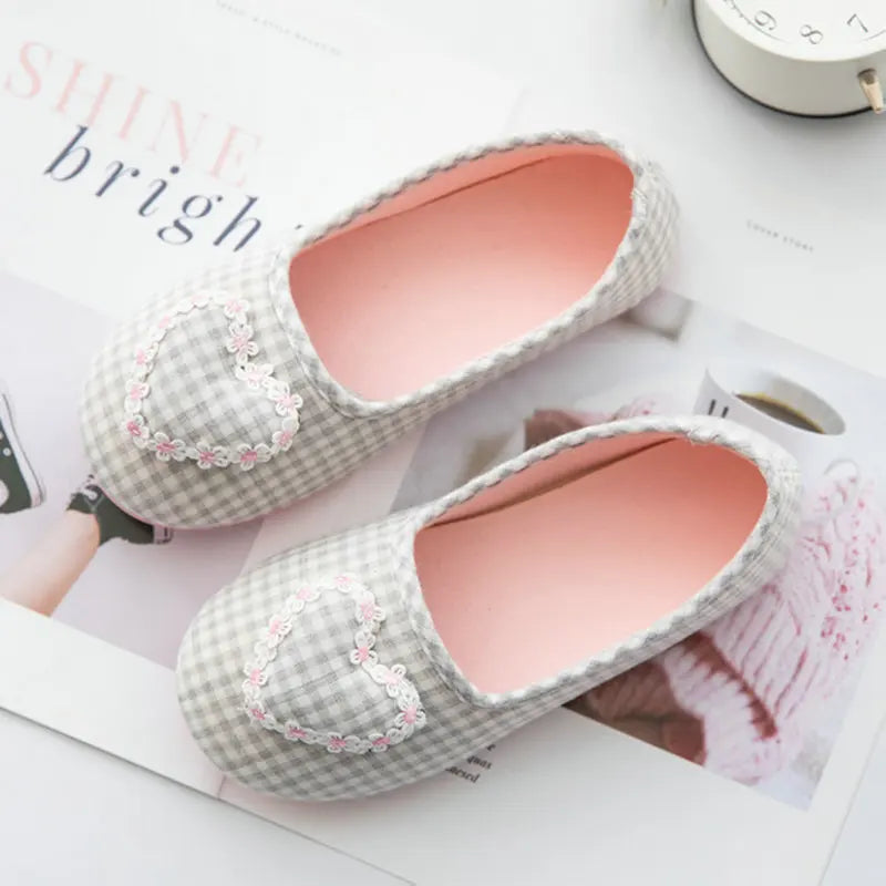 Cute Gingham Cotton Slippers