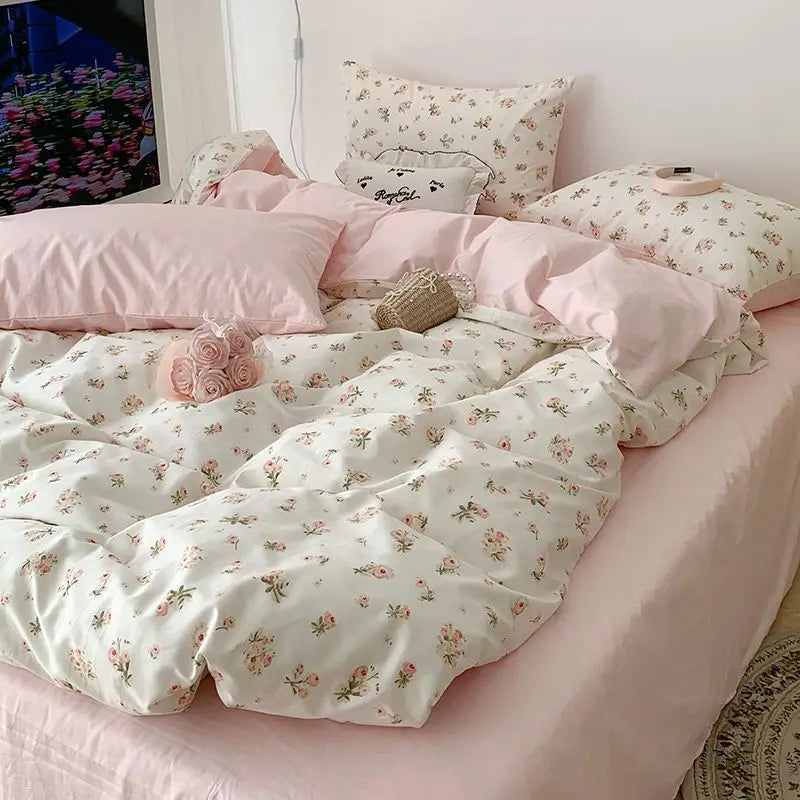 Pink Floral Bedding Set