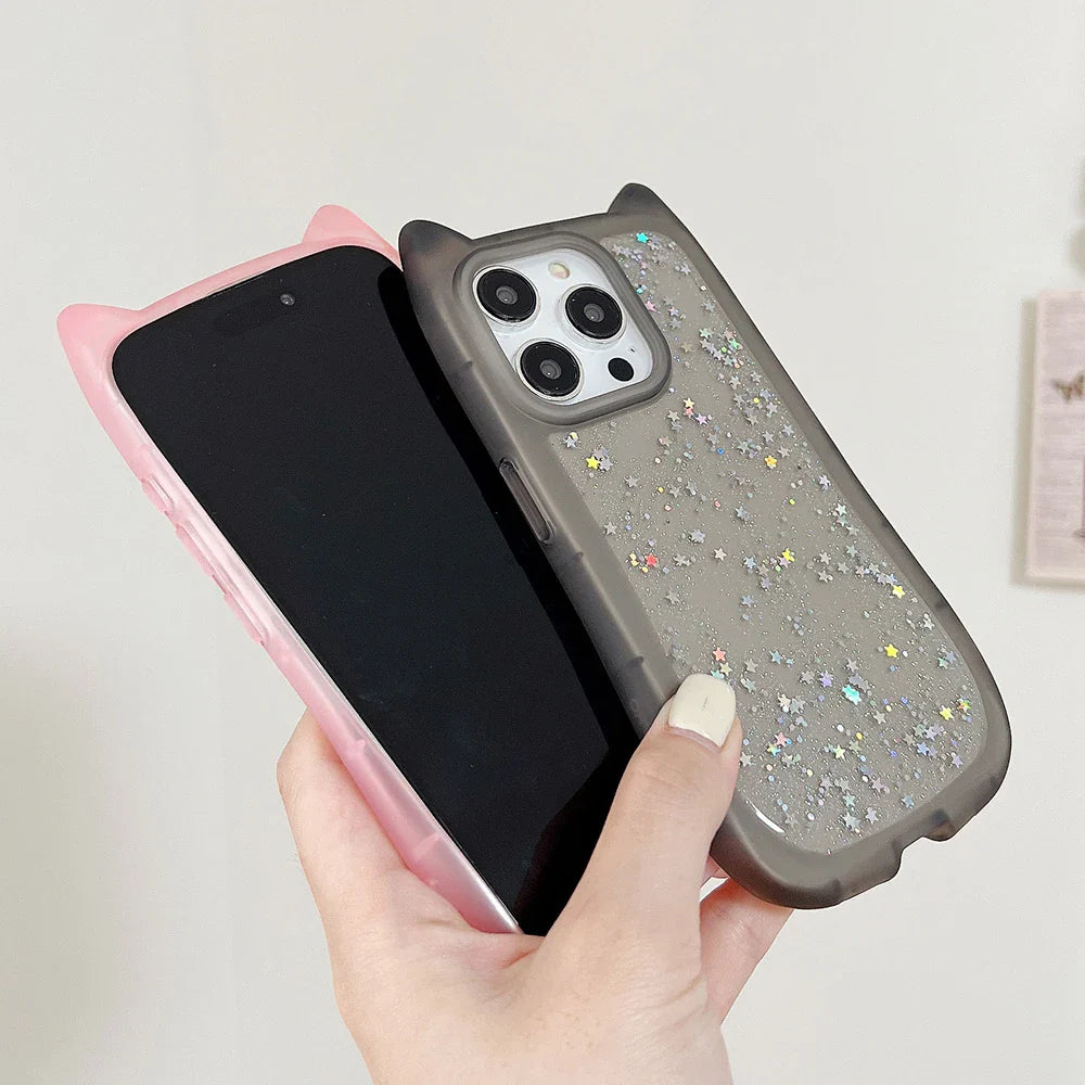 Kawaii Glitter Cat iPhone Case