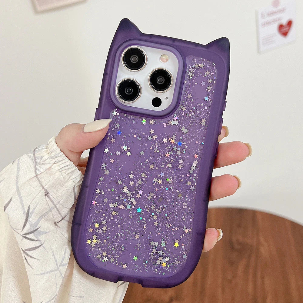 Kawaii Glitter Cat iPhone Case