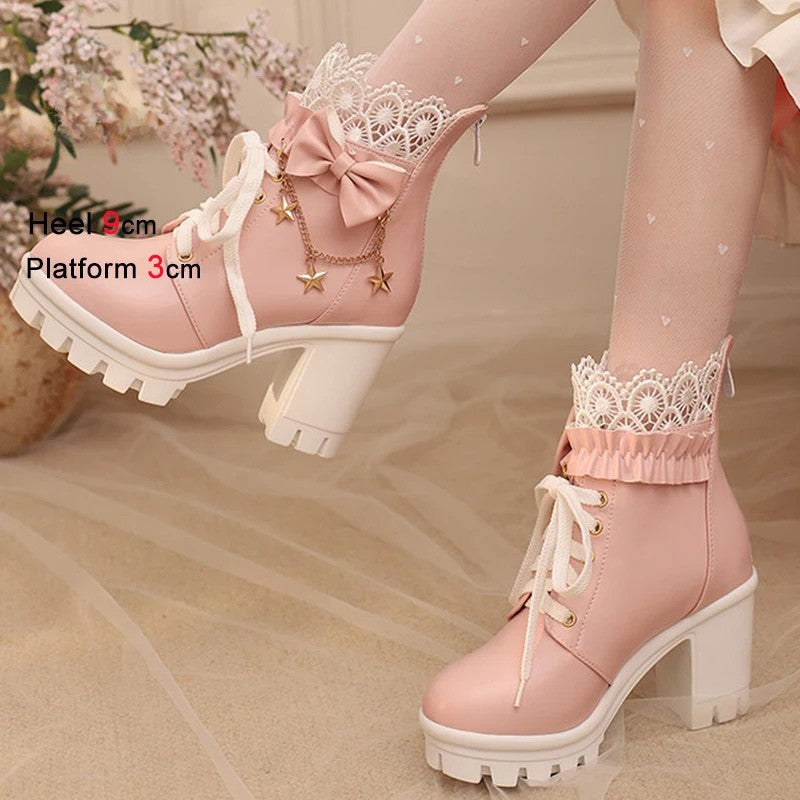 Pretty Pink Ankle Boots