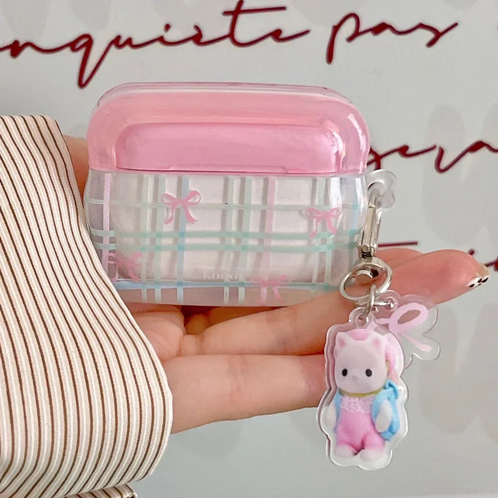 Cute Pink Bows Airpods Case