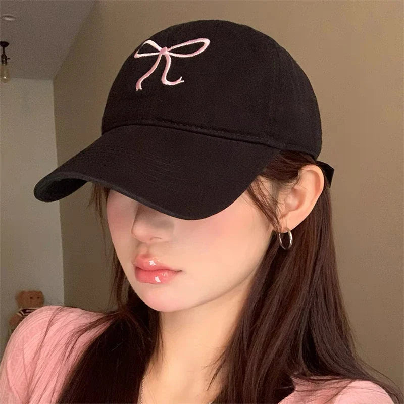 Sweet Bow Embroidery Baseball Hat