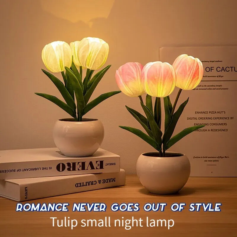 Tulips LED Chargeable Table Lamp