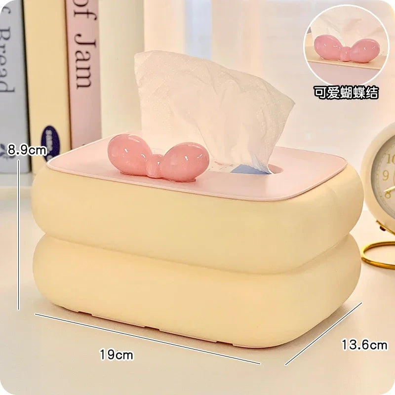 Cute Pink Bow Tissue Box