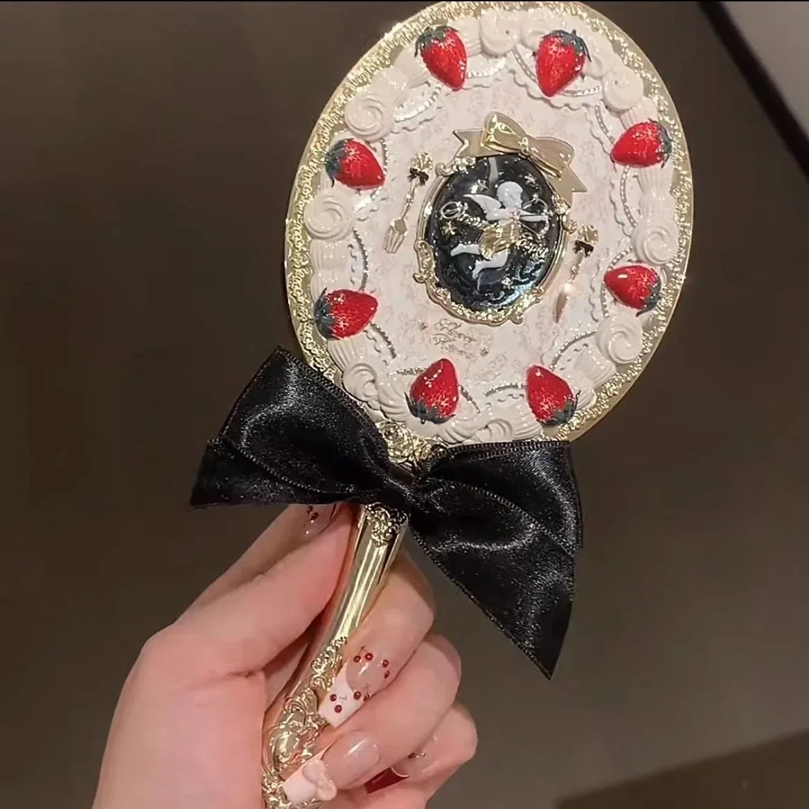 Strawberry Cupid Hand Mirror