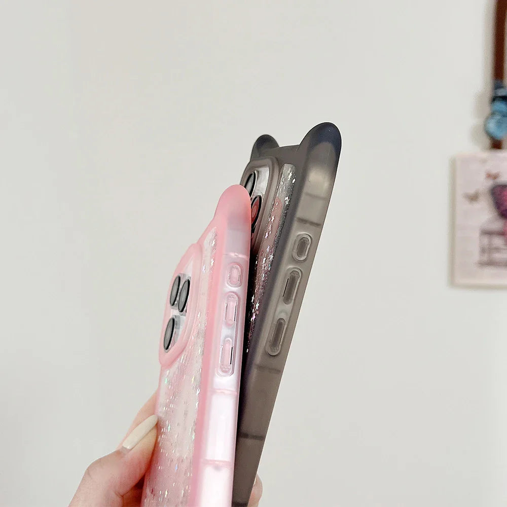 Kawaii Glitter Cat iPhone Case