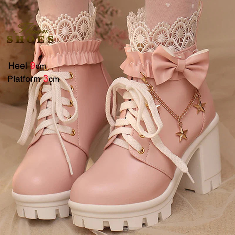Pretty Pink Ankle Boots