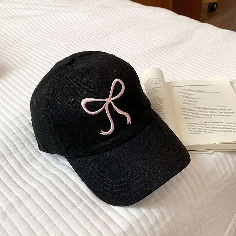 Sweet Bow Embroidery Baseball Hat