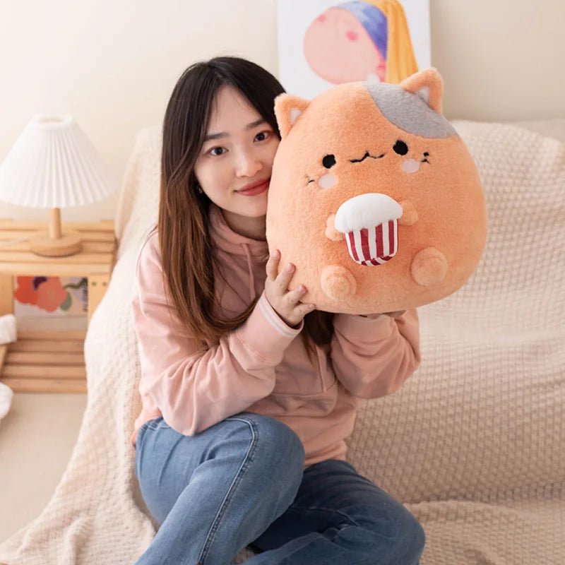 Strawberry Cow & Popcorn Cat Plushies