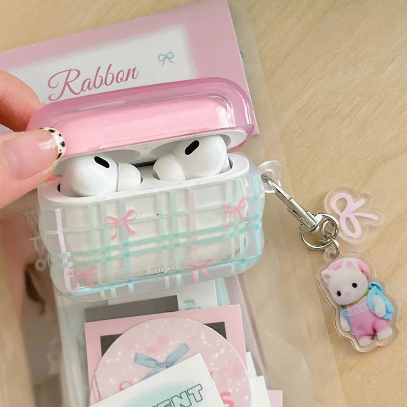 Cute Pink Bows Airpods Case