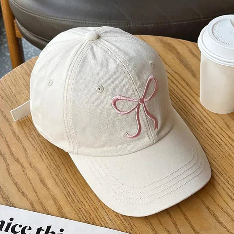 Sweet Bow Embroidery Baseball Hat
