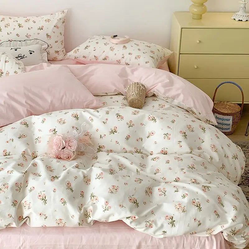 Pink Floral Bedding Set
