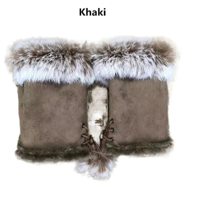 Fingerless Faux Rabbit Fur Gloves