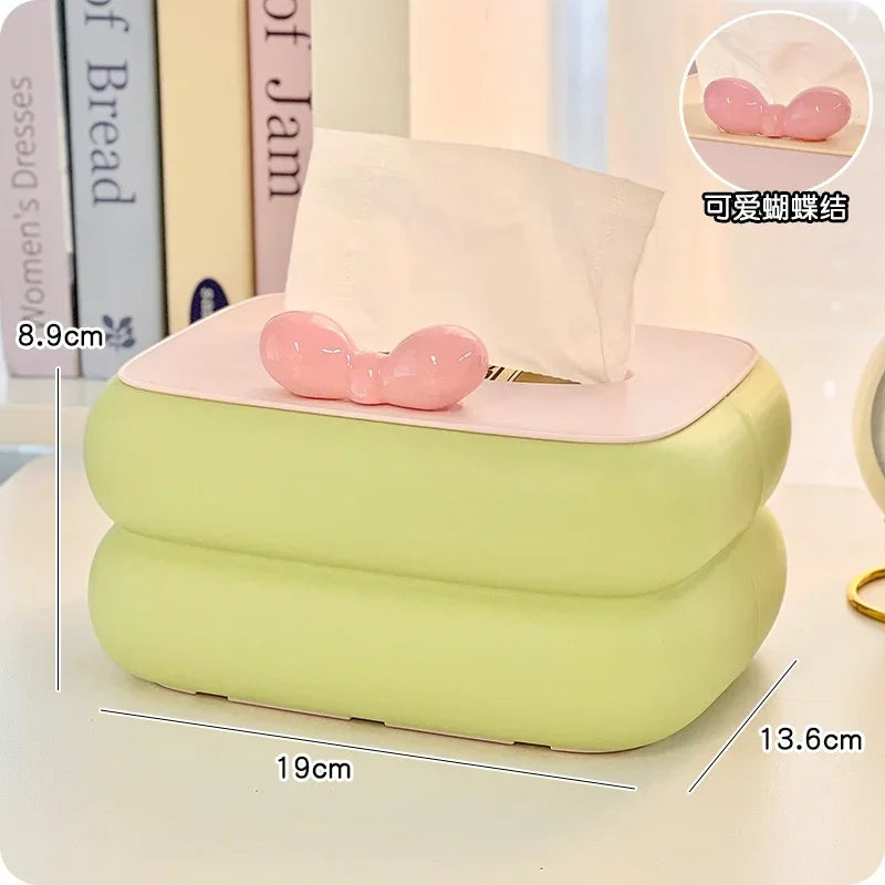 Cute Pink Bow Tissue Box