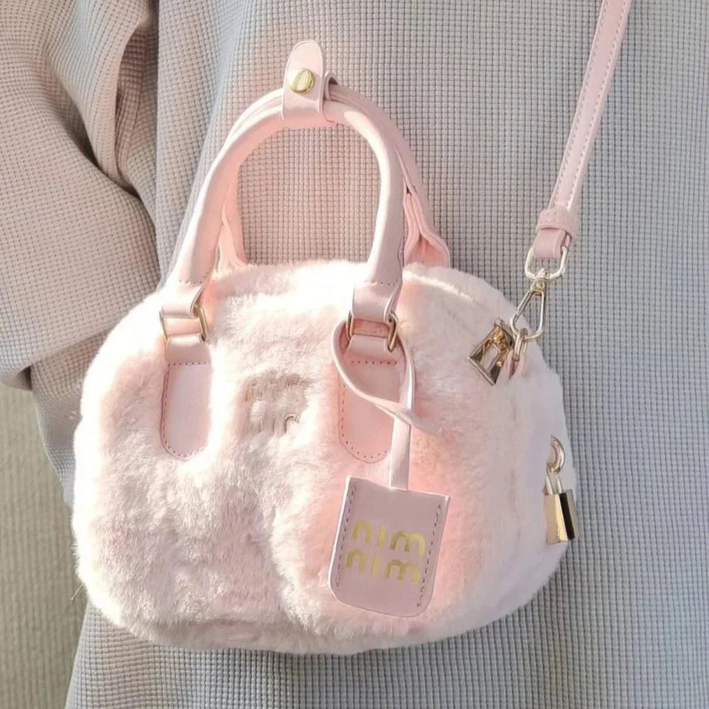 Pink Plush Fashion Handbag