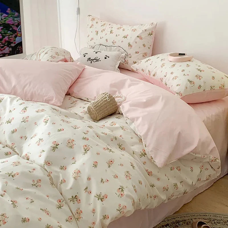 Pink Floral Bedding Set