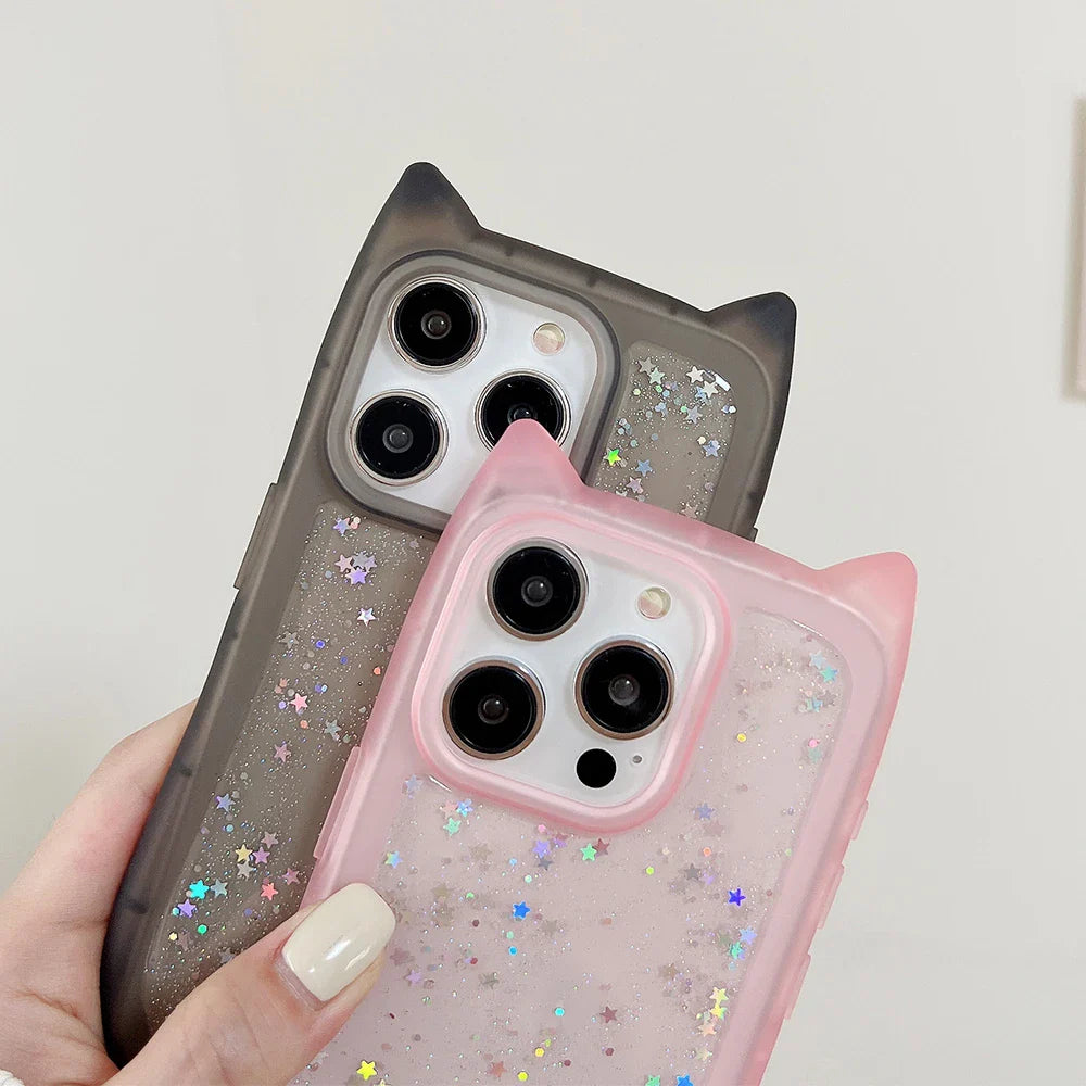 Kawaii Glitter Cat iPhone Case
