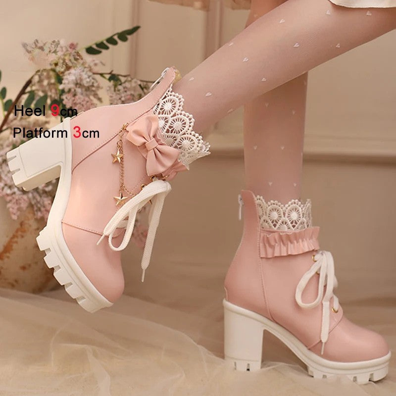 Pretty Pink Ankle Boots