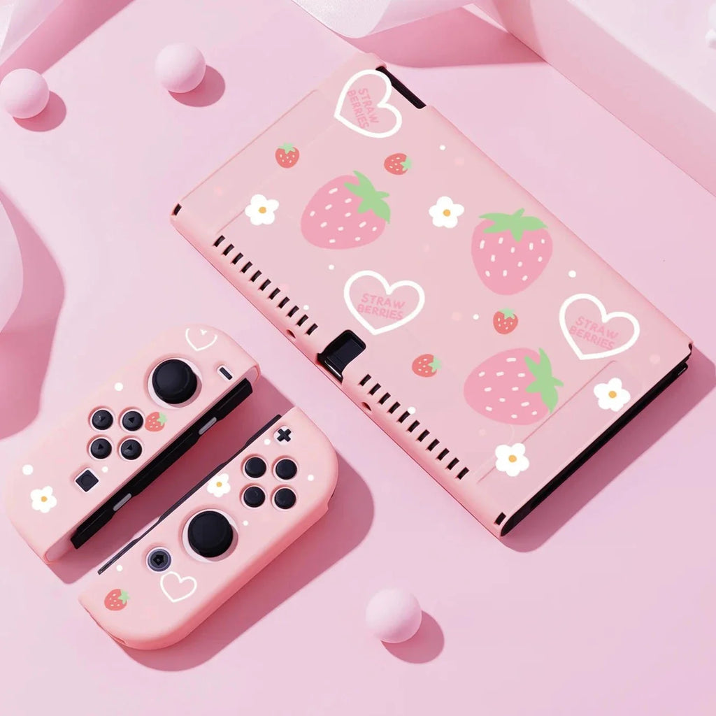 Strawberry Hearts Nintendo Switch Case